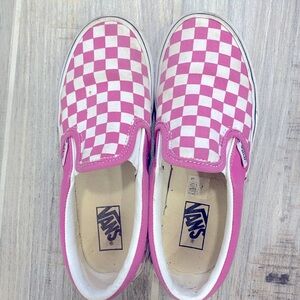 Vans Kids Classic Slip-On Checkerboard Shoe - Honeysuckle